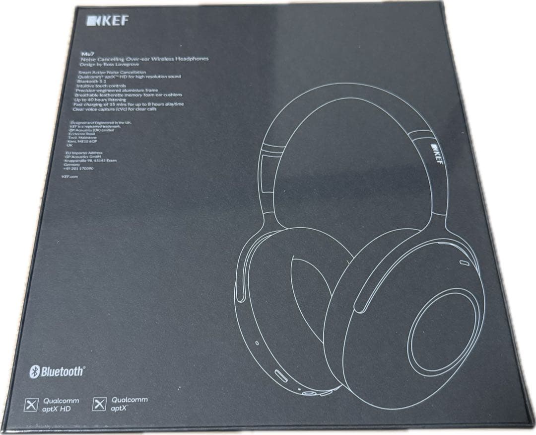 新品未使用 KEF Mu7 ワイヤレスヘッドホン Charcoal Grey