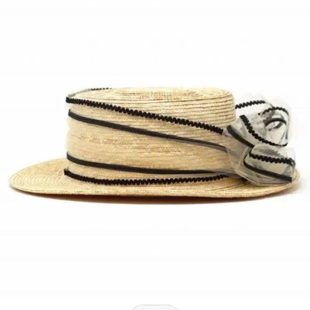 麦わら帽子 バラ色の帽子 カンカン帽 ハット 春夏 ボンヌ チュール リボン