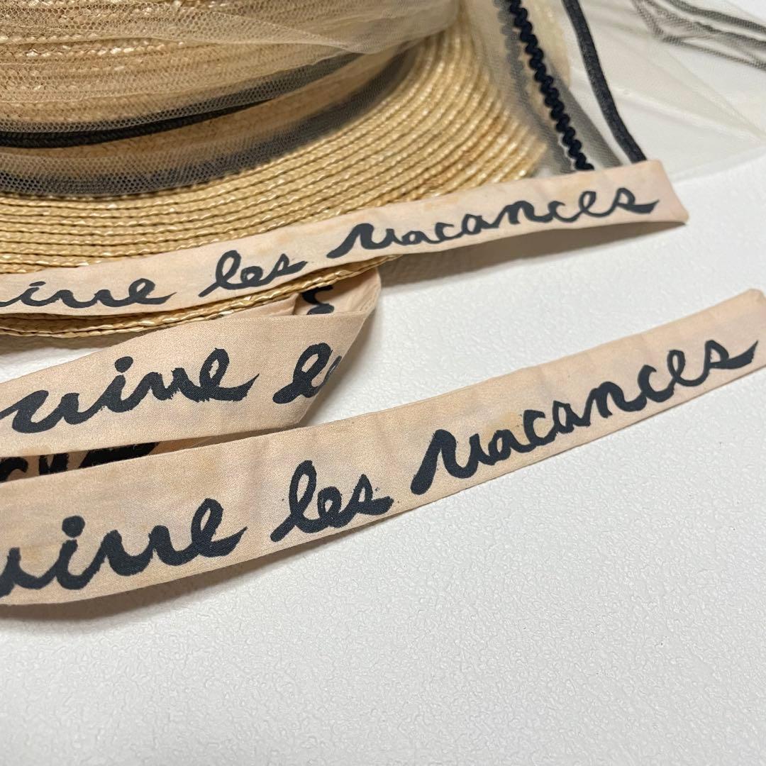 麦わら帽子 バラ色の帽子 カンカン帽 ハット 春夏 ボンヌ チュール リボン