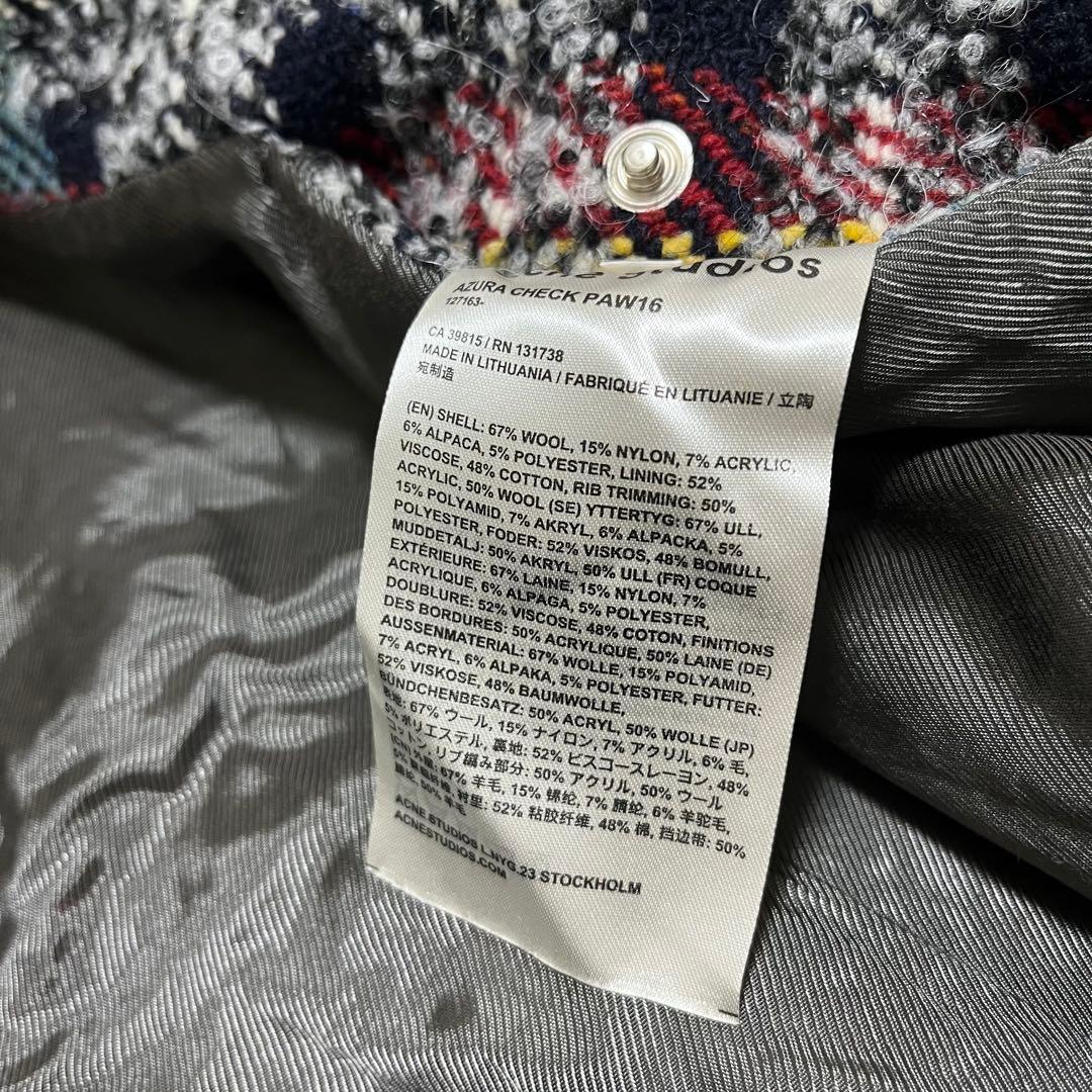 極美品　アクネステュディオス　ツイード　チェック　ブルゾン　MA1 ジャケット