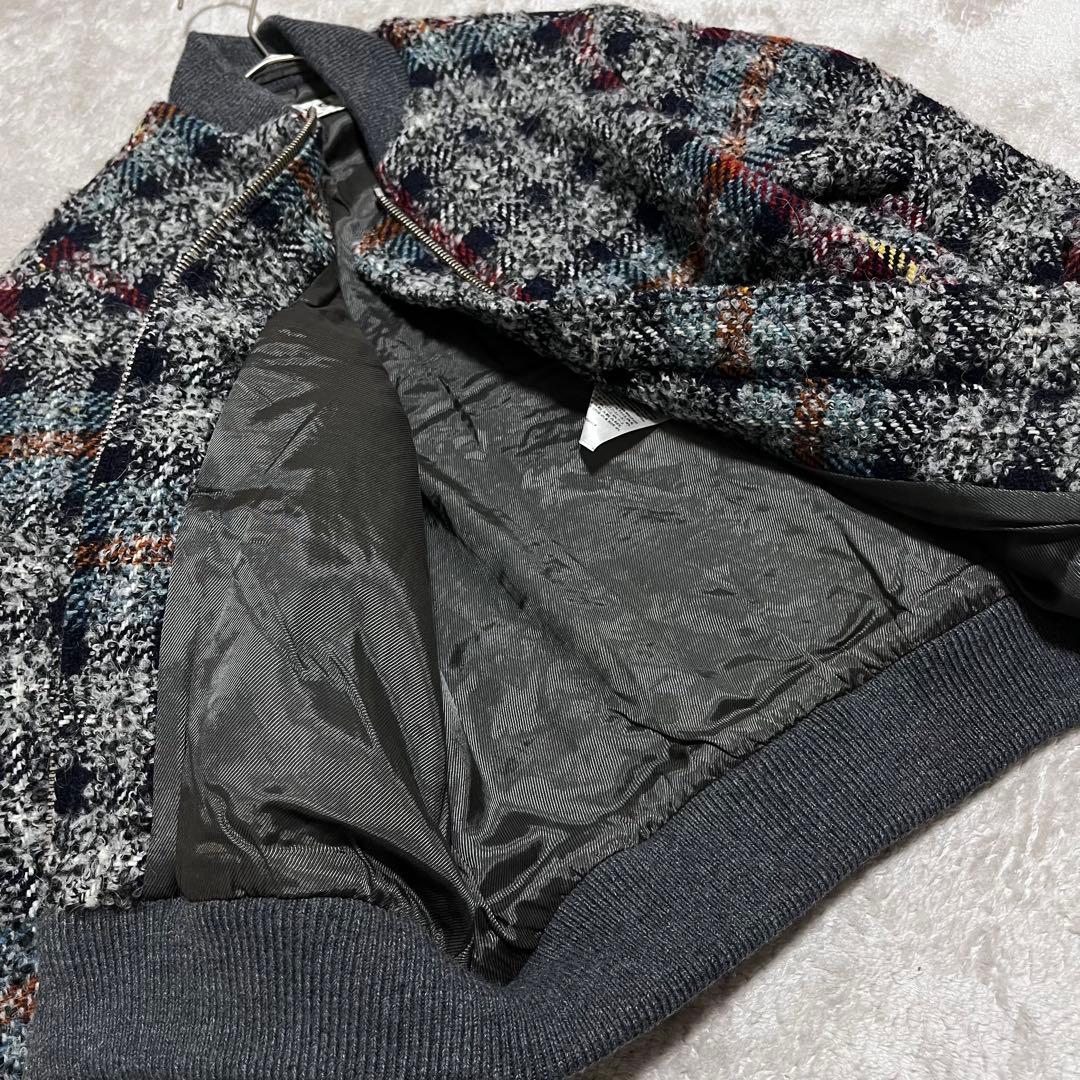 極美品　アクネステュディオス　ツイード　チェック　ブルゾン　MA1 ジャケット
