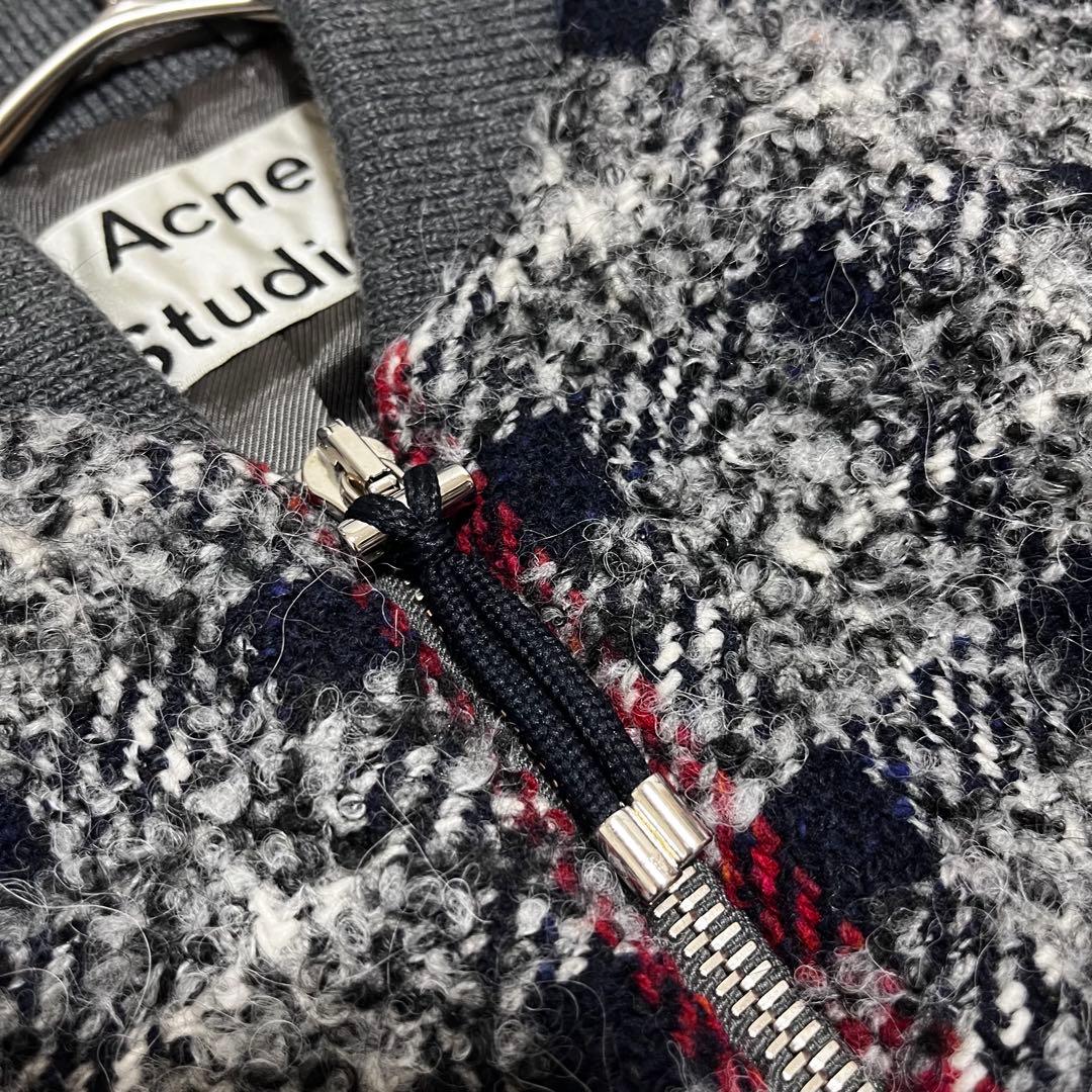 極美品　アクネステュディオス　ツイード　チェック　ブルゾン　MA1 ジャケット