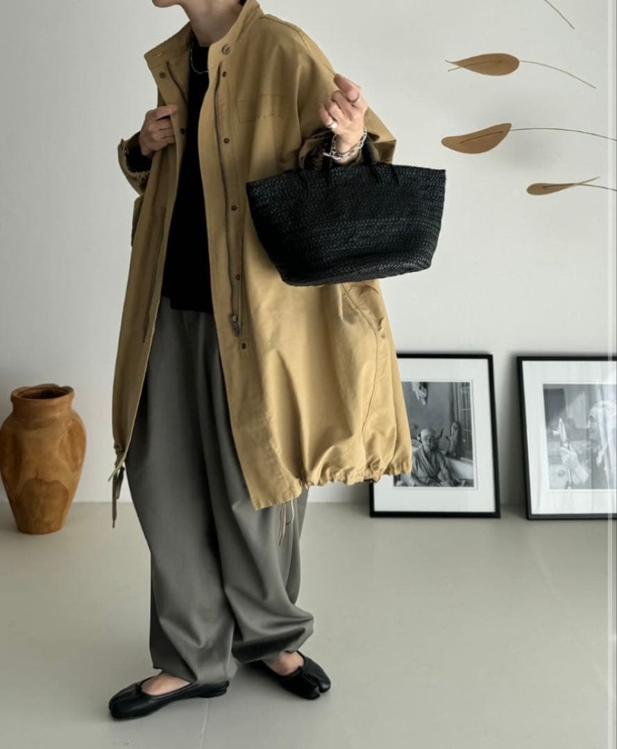 パンツ argue WOOL WIDE TUCK PANTS/OLIVE GRAY02