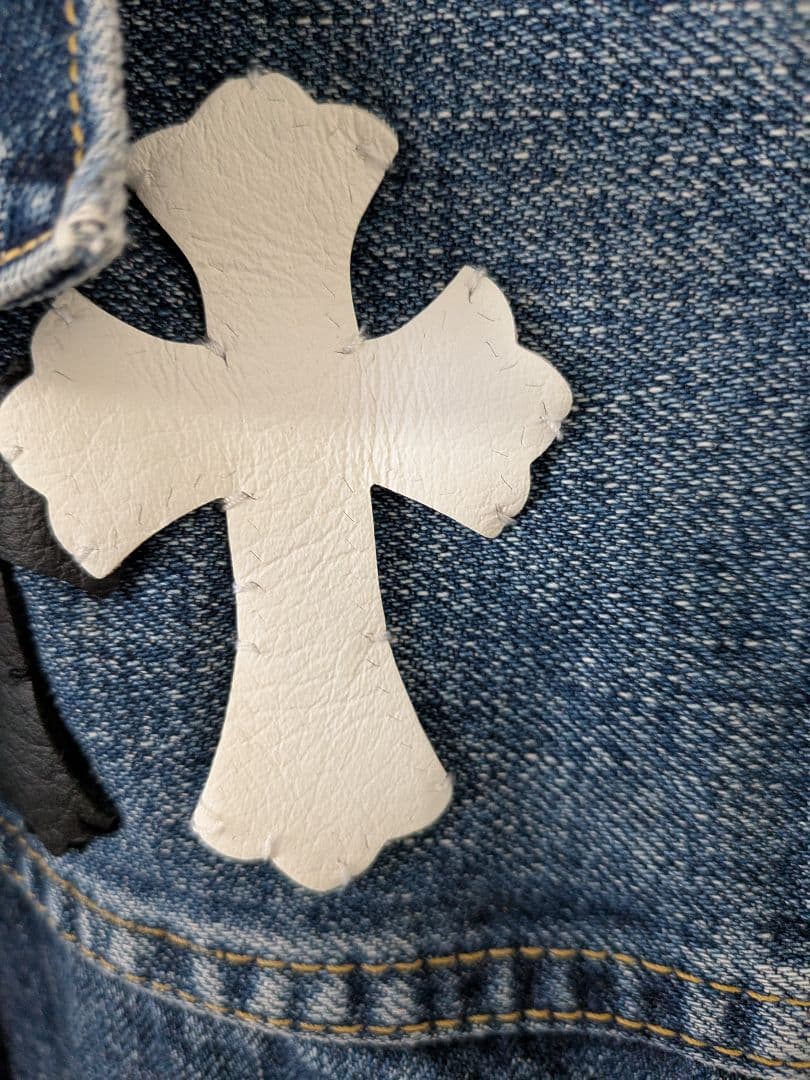 LEVI'S リーバイス サイズ38 デニムベスト クロスパッチカスタム