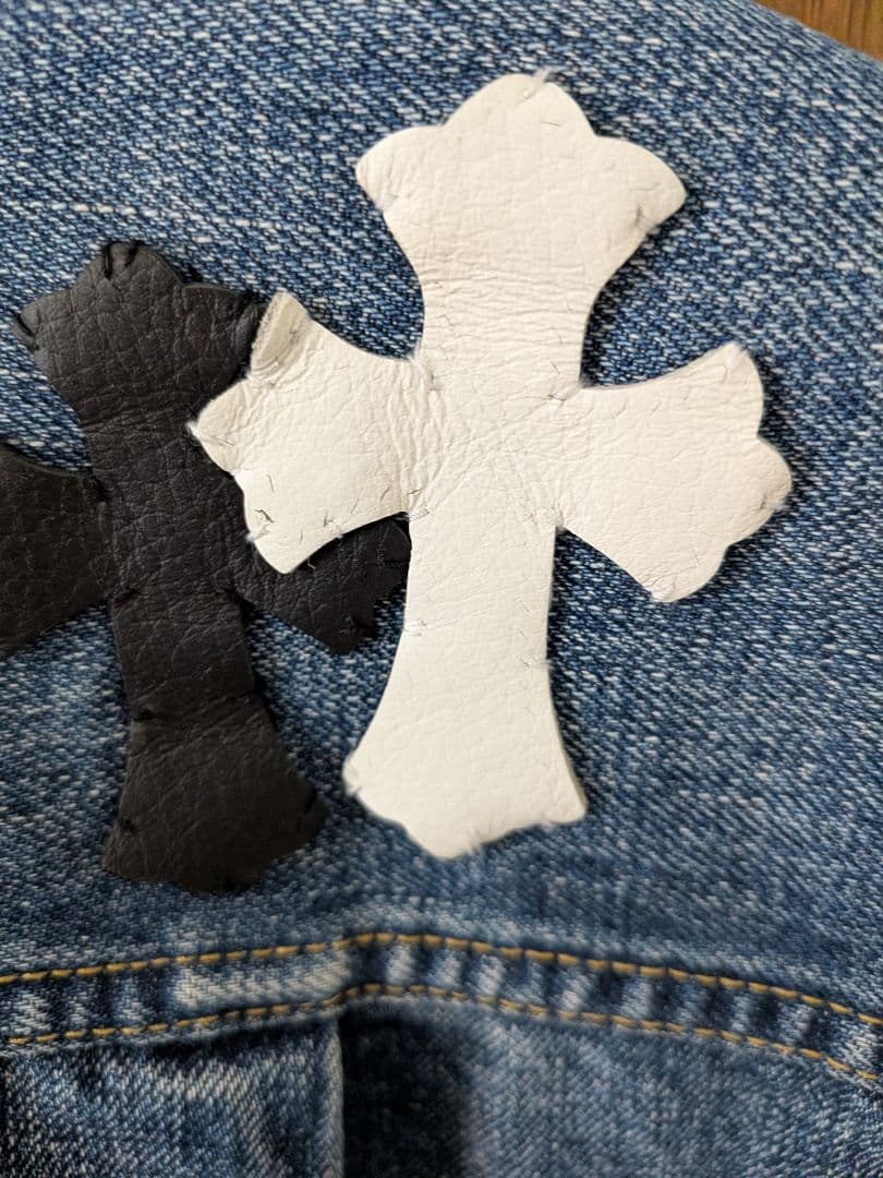 LEVI'S リーバイス サイズ38 デニムベスト クロスパッチカスタム