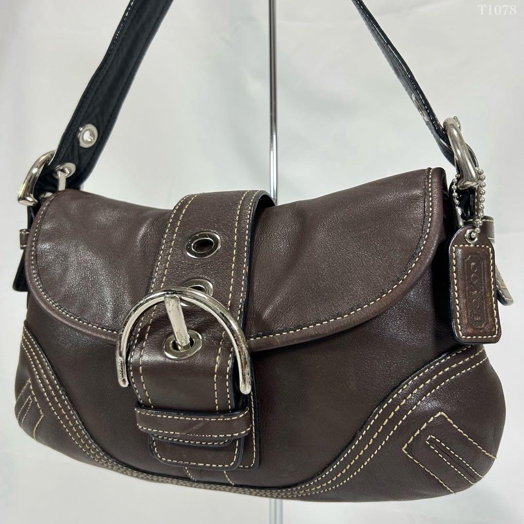 【極美品】コーチ 10188 ソーホー スモールフラップ ワンハンドバッグ 茶