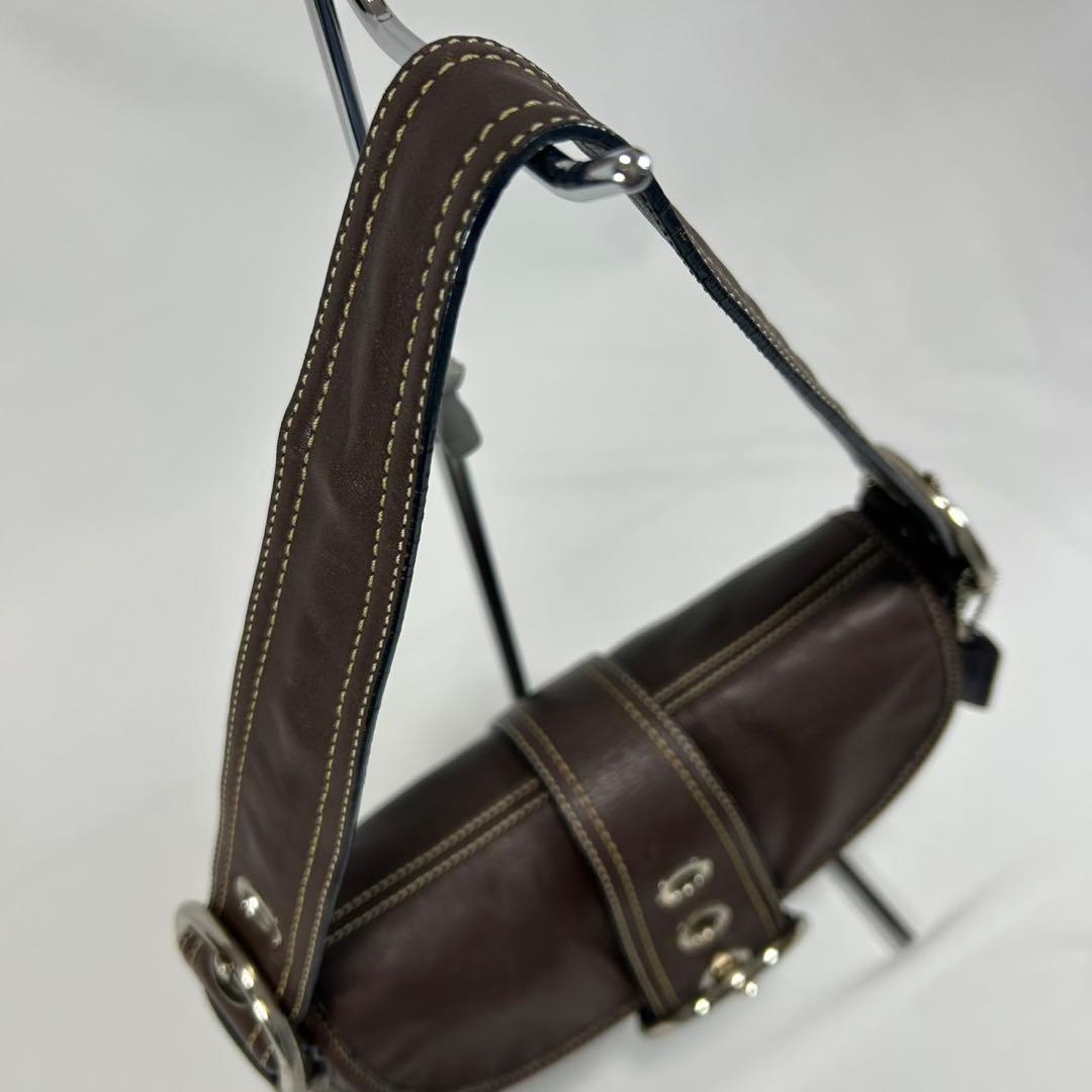 【極美品】コーチ 10188 ソーホー スモールフラップ ワンハンドバッグ 茶