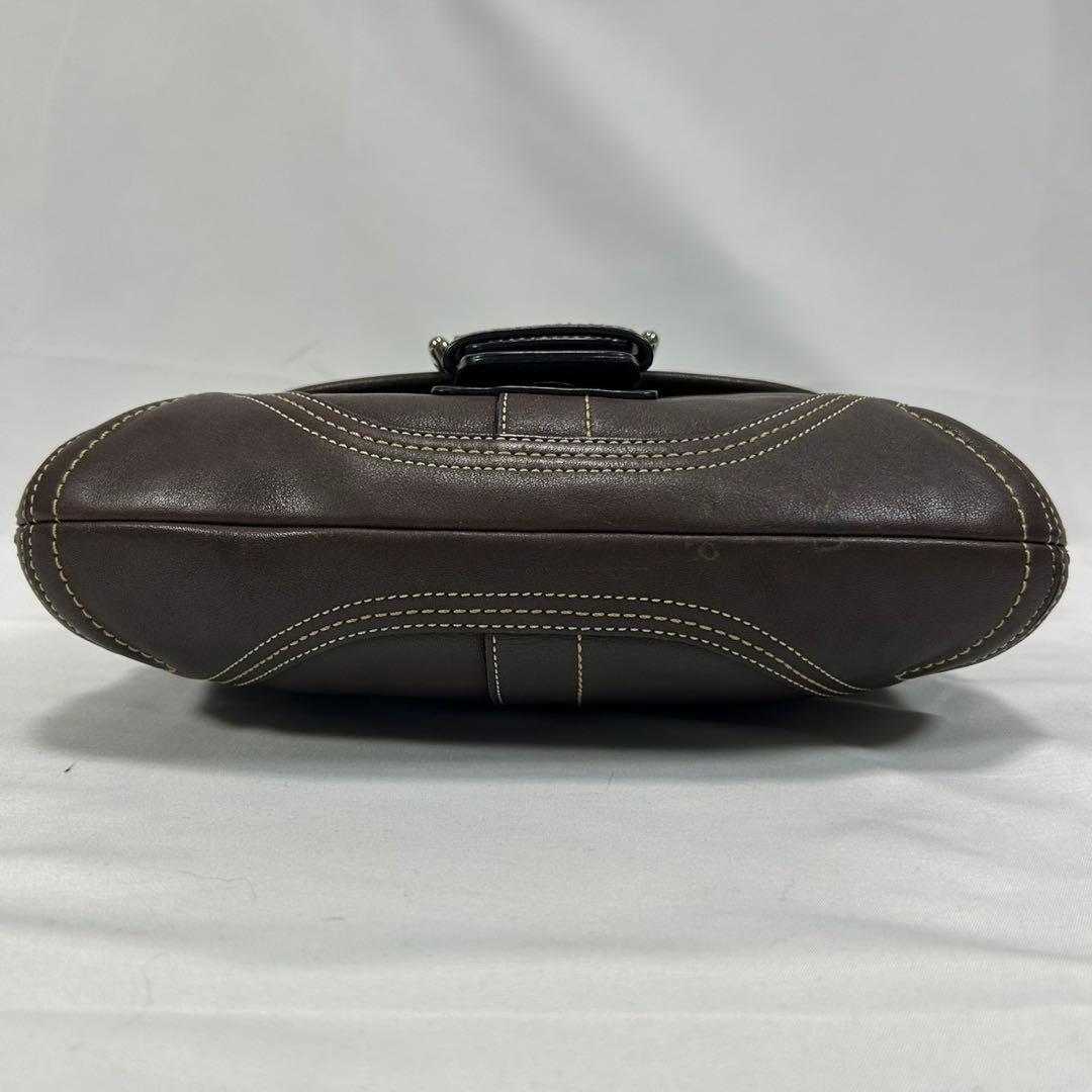 【極美品】コーチ 10188 ソーホー スモールフラップ ワンハンドバッグ 茶