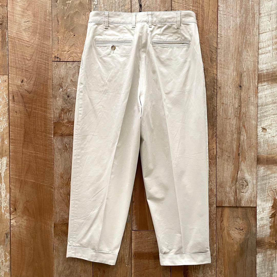 【極美品】BEAMS+ 2タック ワイド テーパード トラウザーズ パンツ M