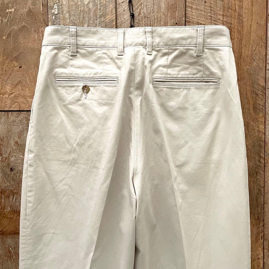 【極美品】BEAMS+ 2タック ワイド テーパード トラウザーズ パンツ M