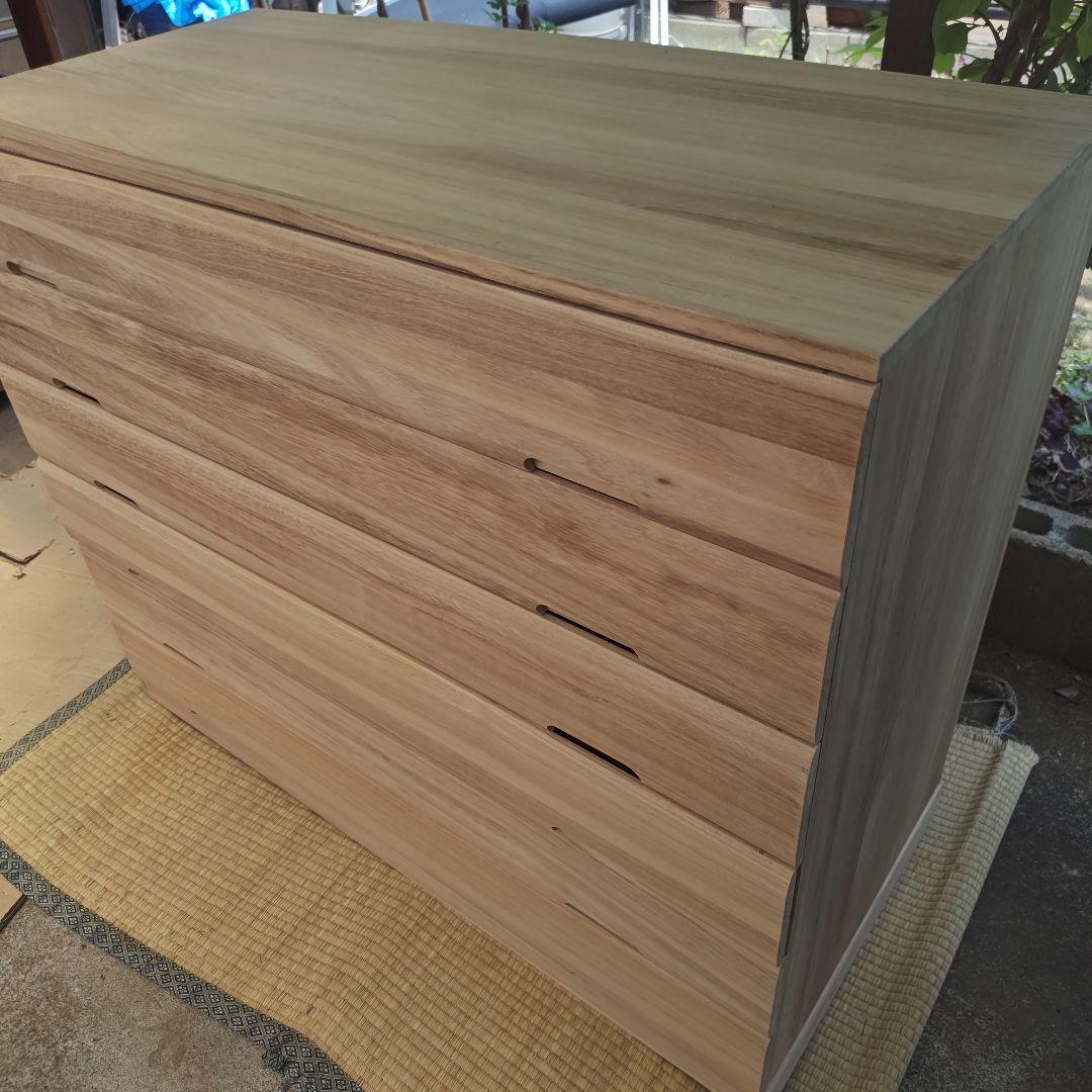 美品　桐箪笥　桐タンス　シンプル6段チェスト　着物収納　キャスター付