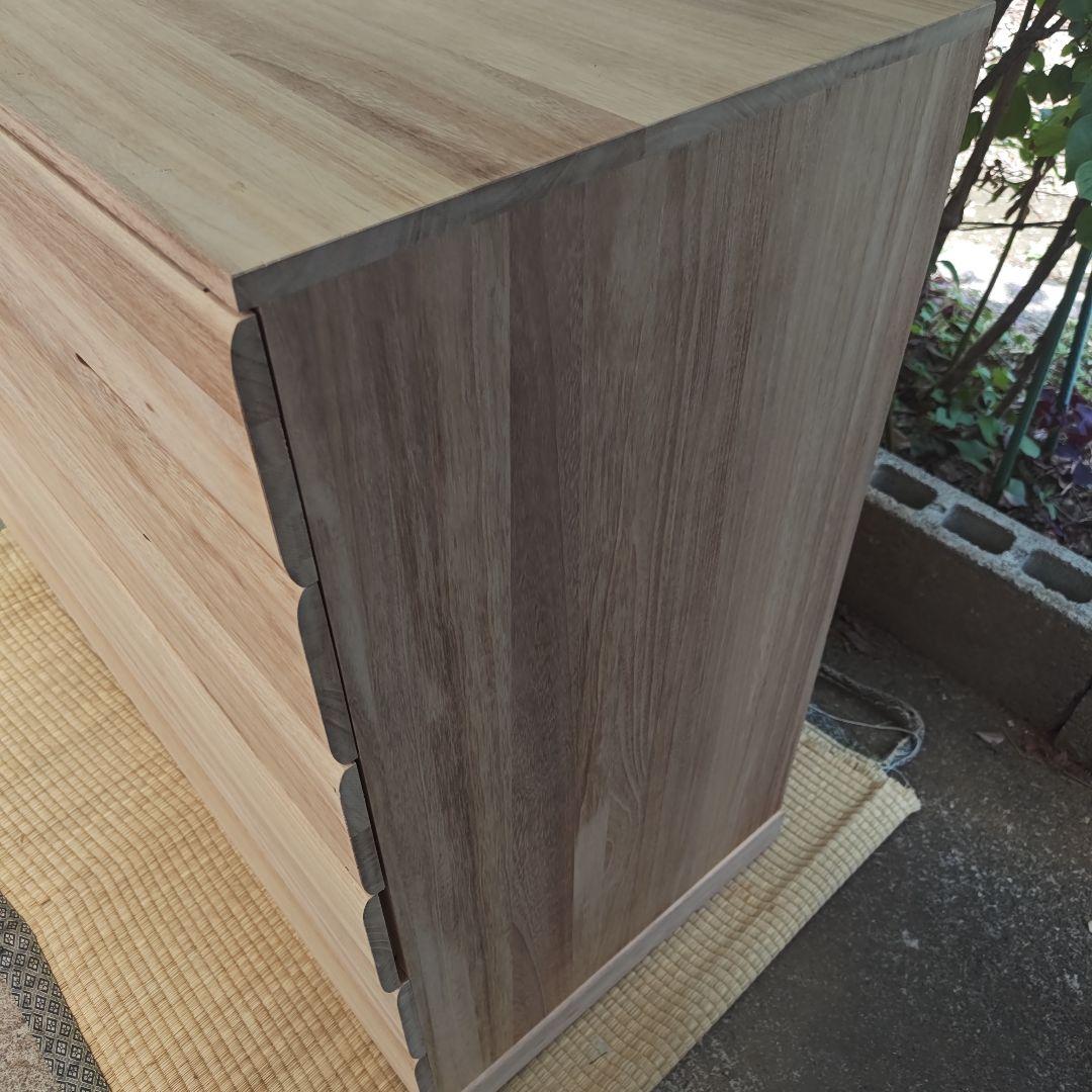 美品　桐箪笥　桐タンス　シンプル6段チェスト　着物収納　キャスター付