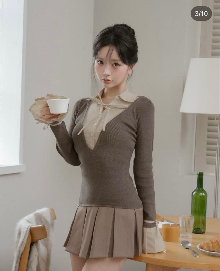 darich シャツドッキングミニワンピース　MOC FREE-Ｌ