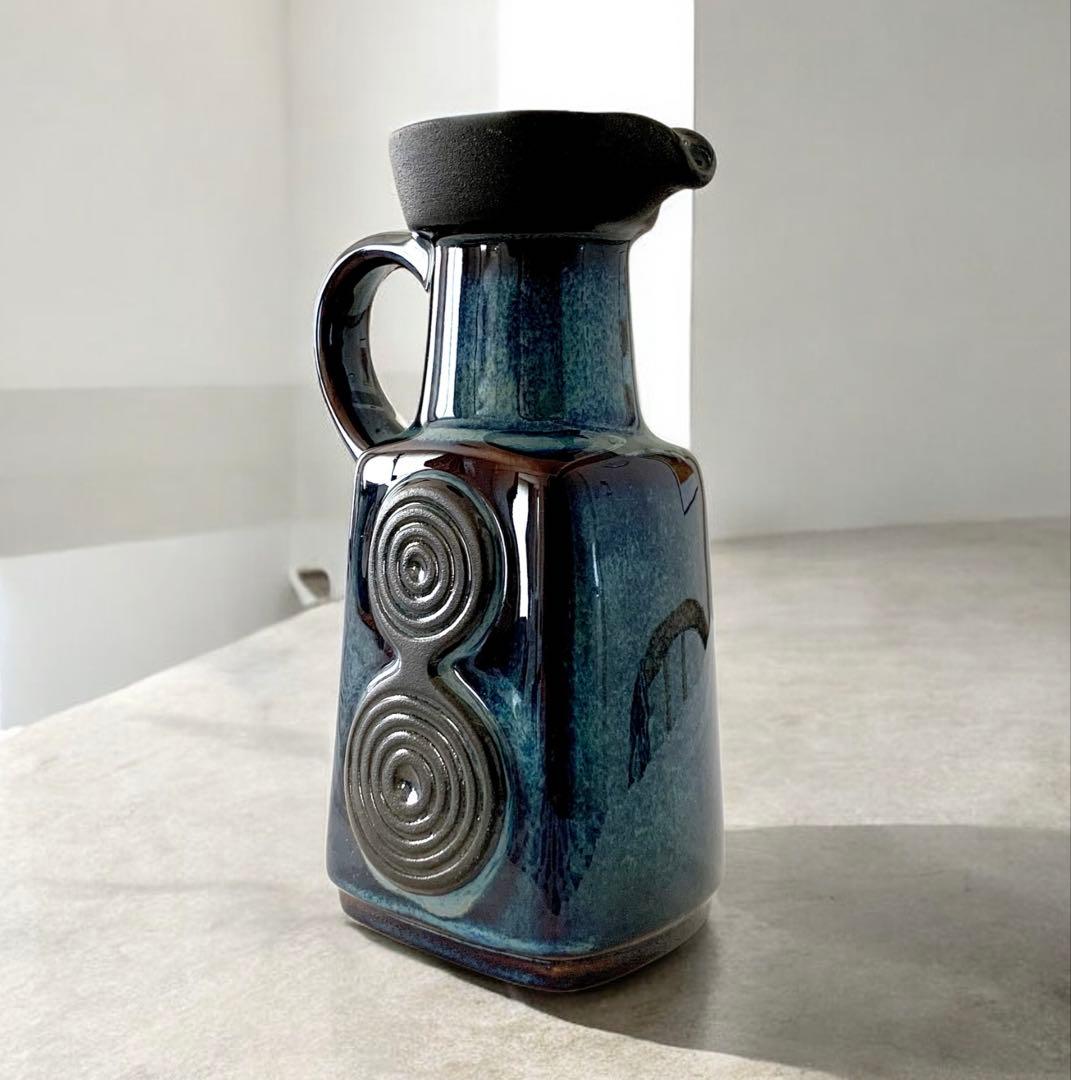 北欧ビンテージ・スーホルム / Søholm・高さ18cm・青いピッチャー
