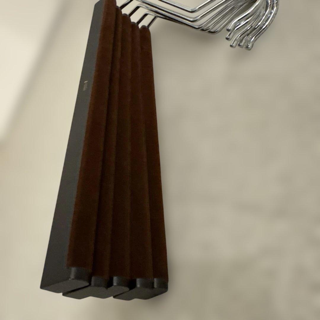 中田ハンガー スラックスハンガー 5本セット スモークブラウン