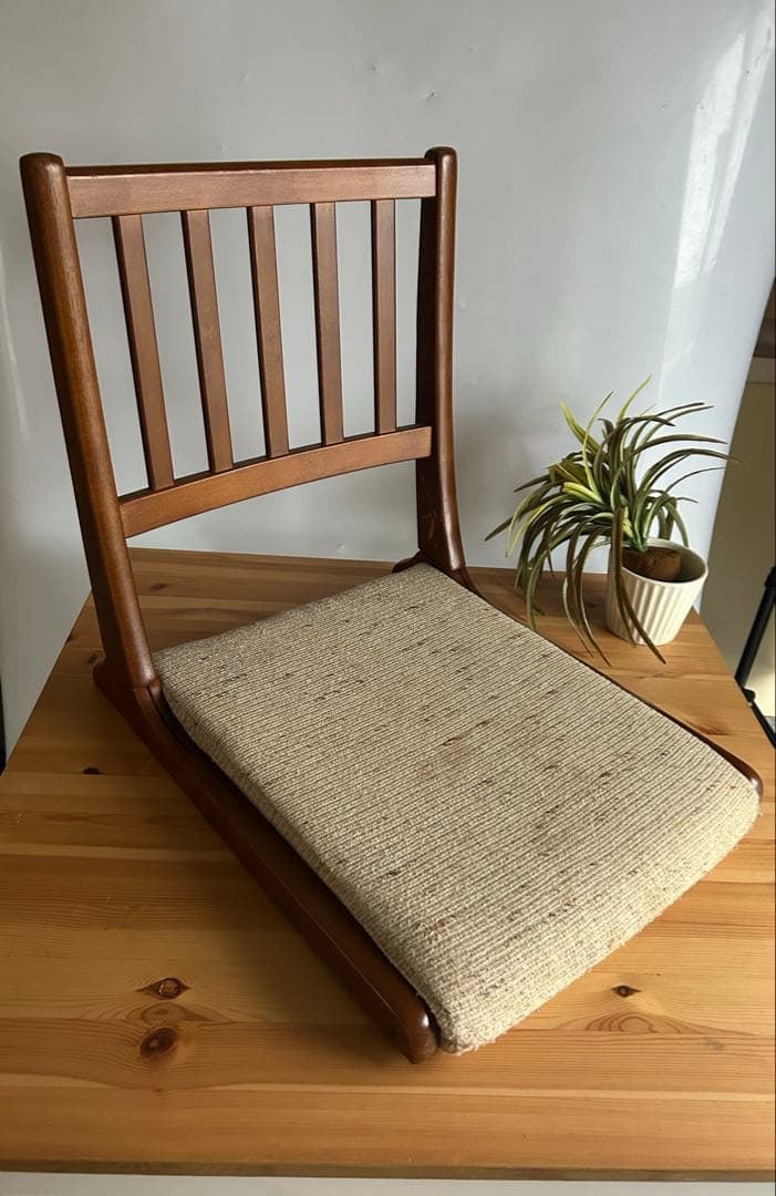 木製　折り畳み座椅子　ローチェア　和室　2脚セット