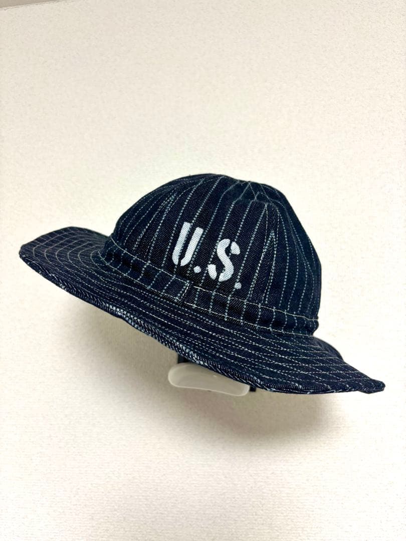 岡山産58cmUS ARMY M-37 DenimHATウォバッシュデニムハット