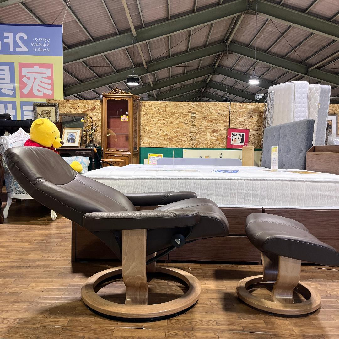 エコーネス コンサル Mサイズ ストレスレスチェア＆オットマン 極美品