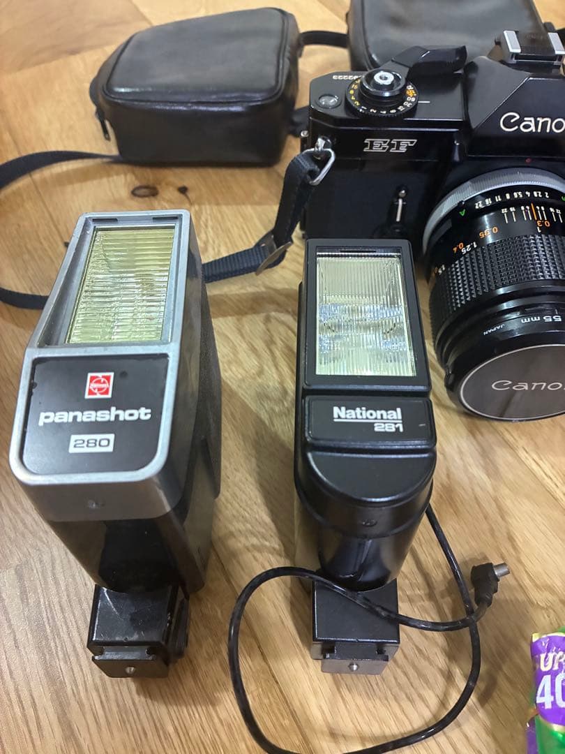 Canon EF フィルム カメラ 一眼レフ 望遠レンズ フラッシュ セット