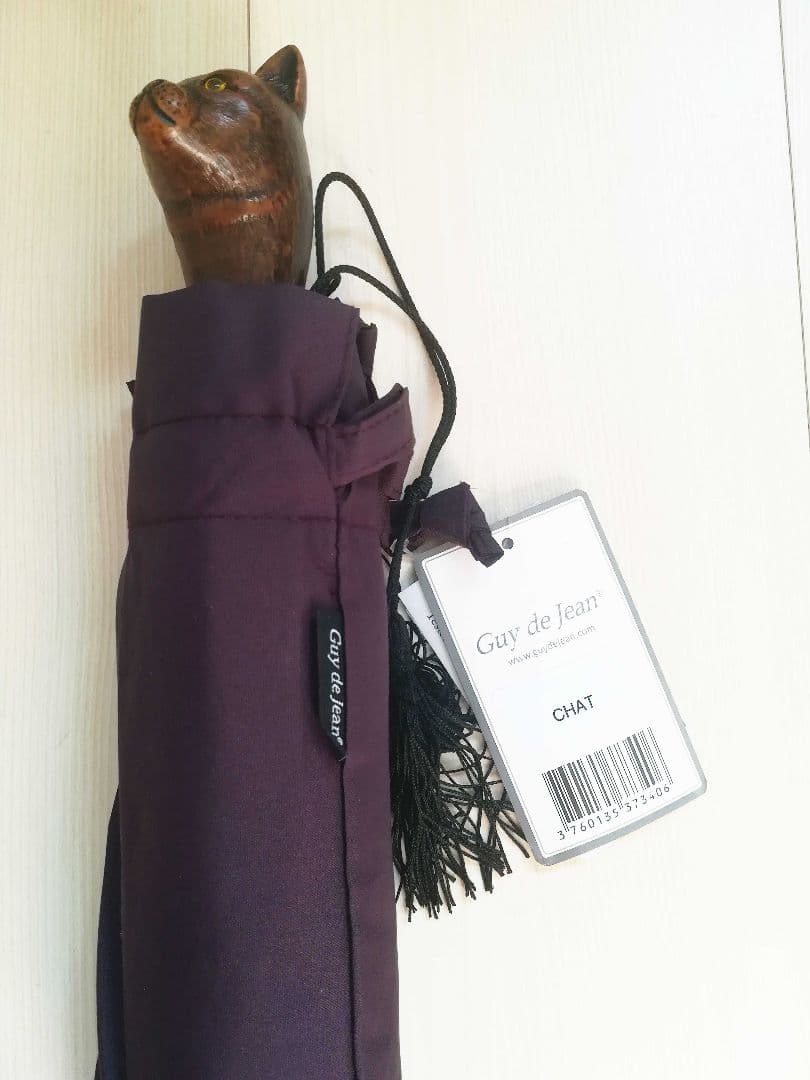 ★新価格★ Guy de jean 折り畳み傘 雨/日傘兼用：ネコ