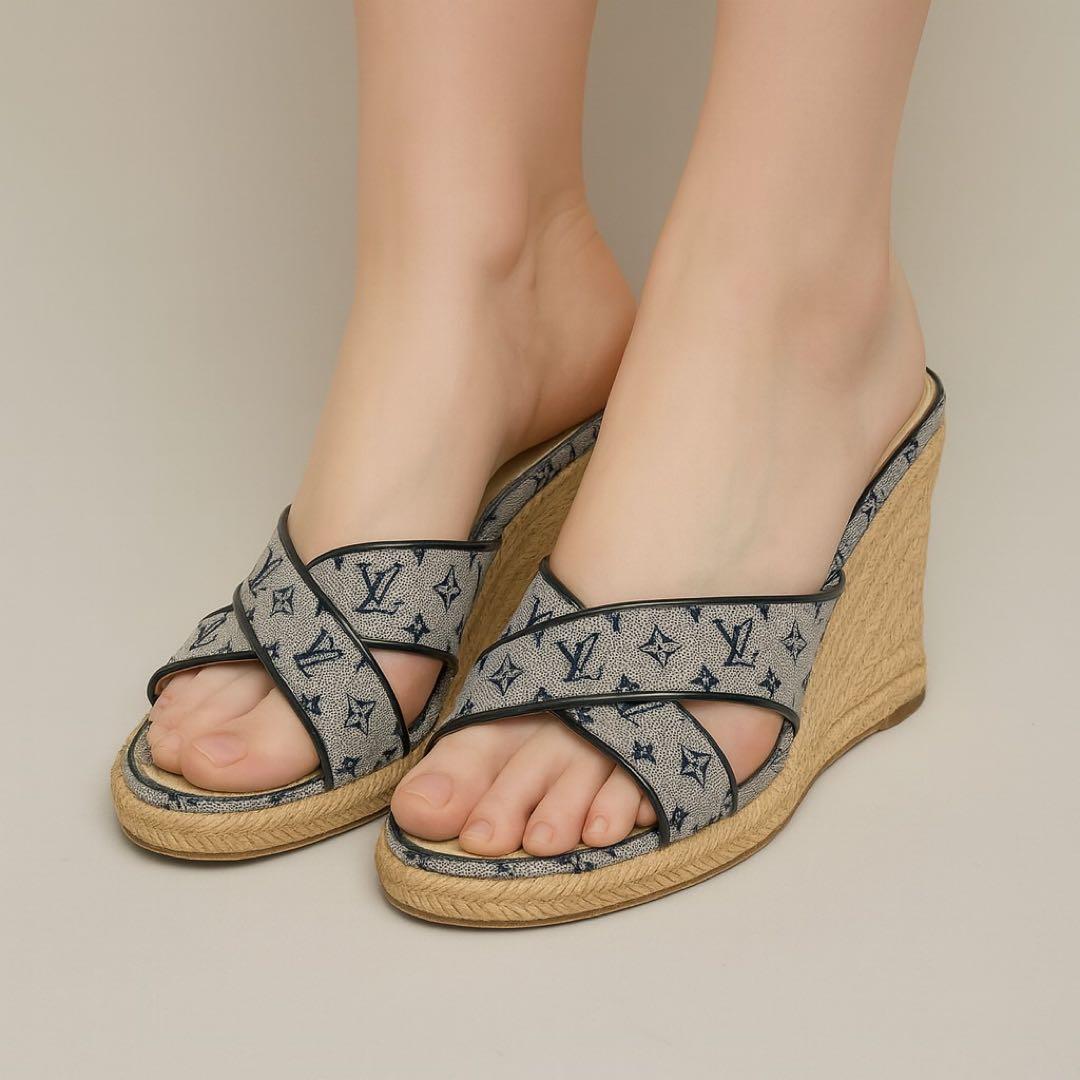 Louis Vuitton ルイヴィトン　エスパドリーユ サンダル グレー