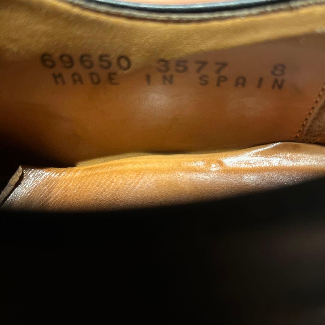 【中古】スペイン製 Berwick ブラックレザー ストレートチップ