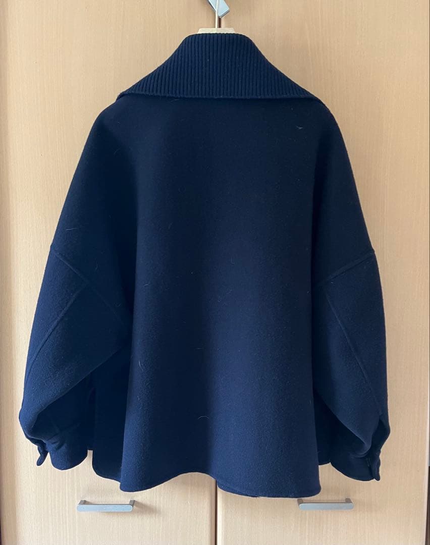 お値下！ebureエブール リバーウール リブニットカラー コート 36