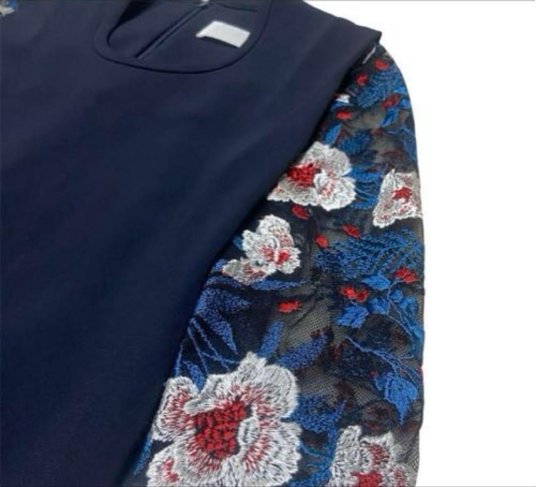 美品 Mame Kurogouchi ボタニカルレーススリーブ ドレスワンピース