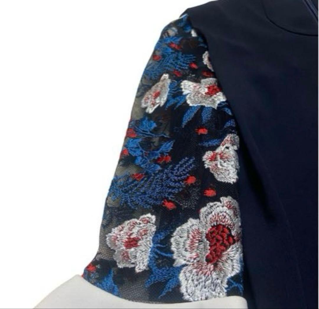 美品 Mame Kurogouchi ボタニカルレーススリーブ ドレスワンピース