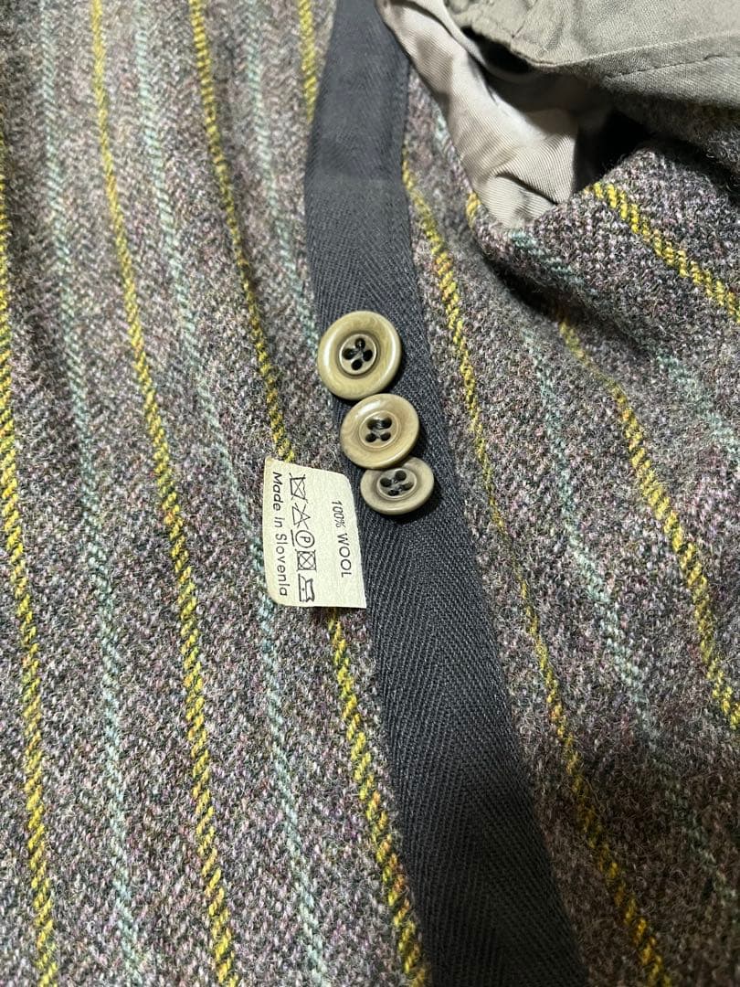 dris van noten ヘリンボーン　テーラードジャケット　48 パープル