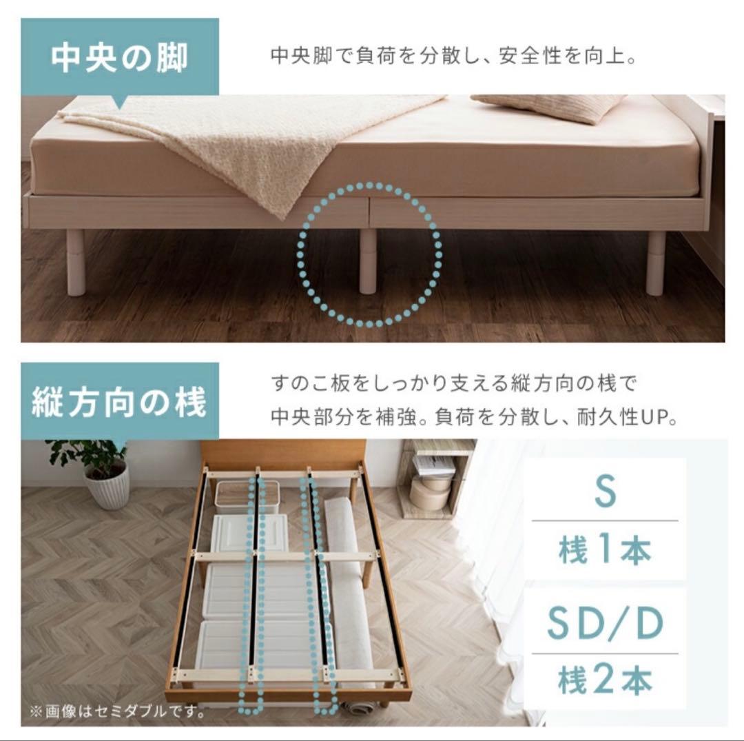 アイリスオーヤマ USBコンセント宮棚付きベッド シングル