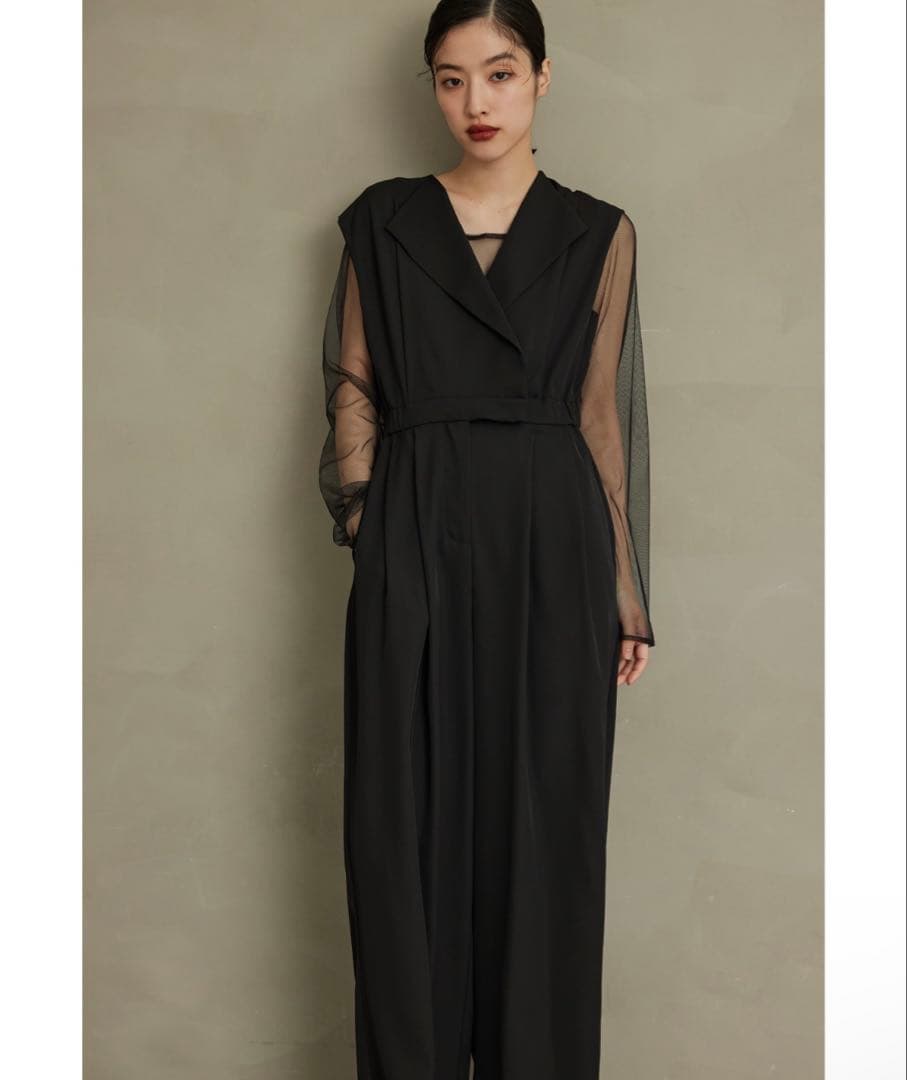 美品 niana ニアナ スタンドアウトカラーオールインパンツ パンツドレス S