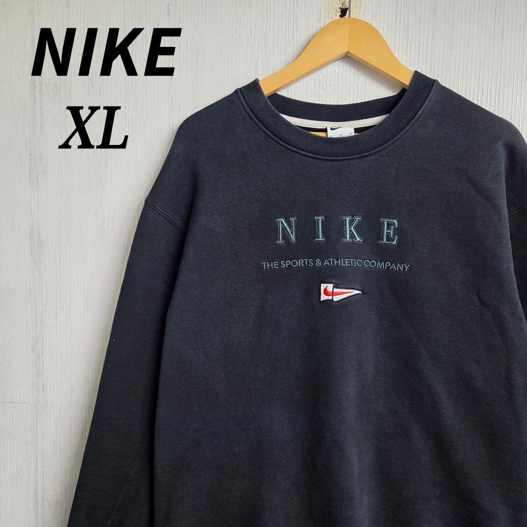 NIKE ナイキ　スウェット　XL　ブラック　刺繍ロゴ