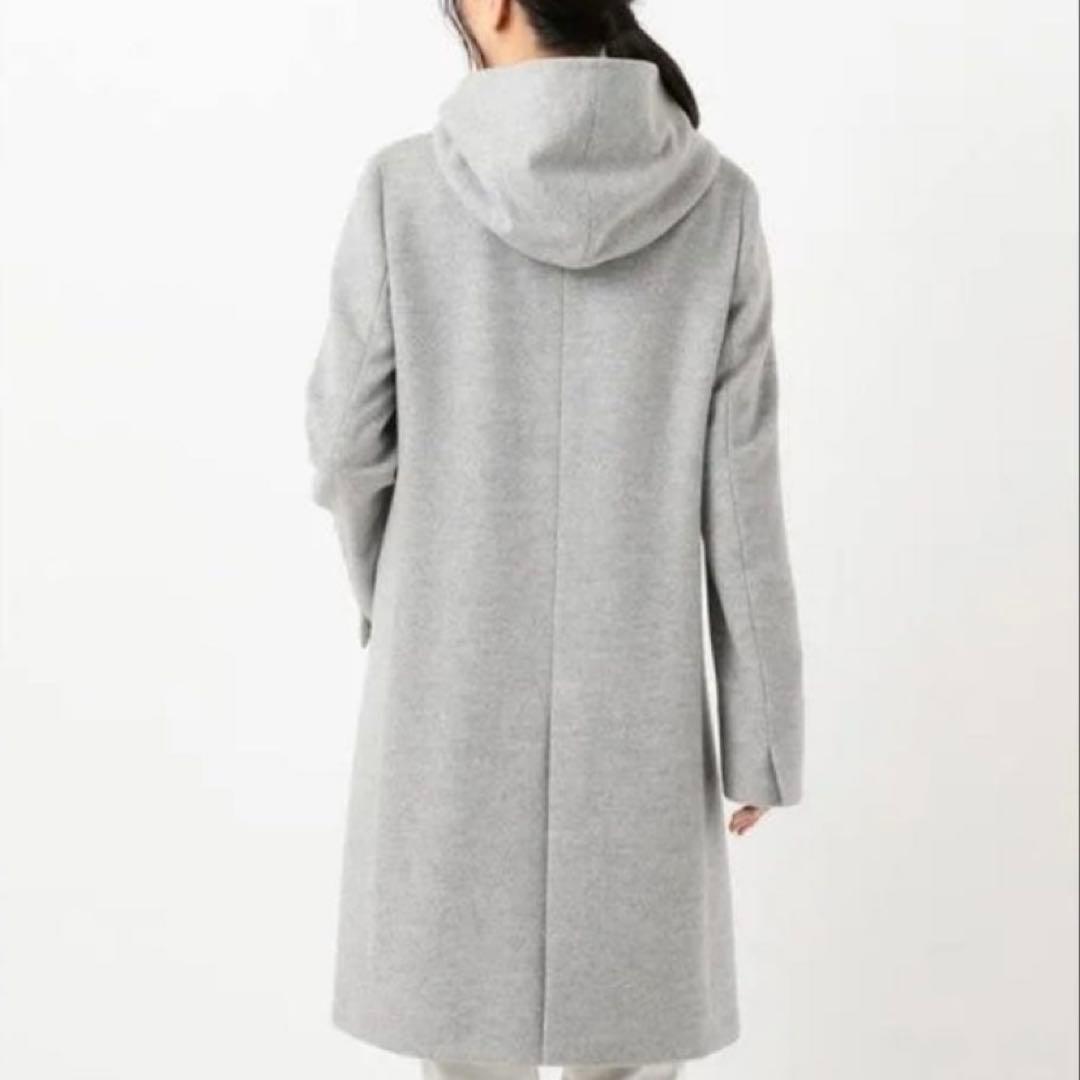 23区 ロングコート 44 フーデッドコート ライトグレー DMW