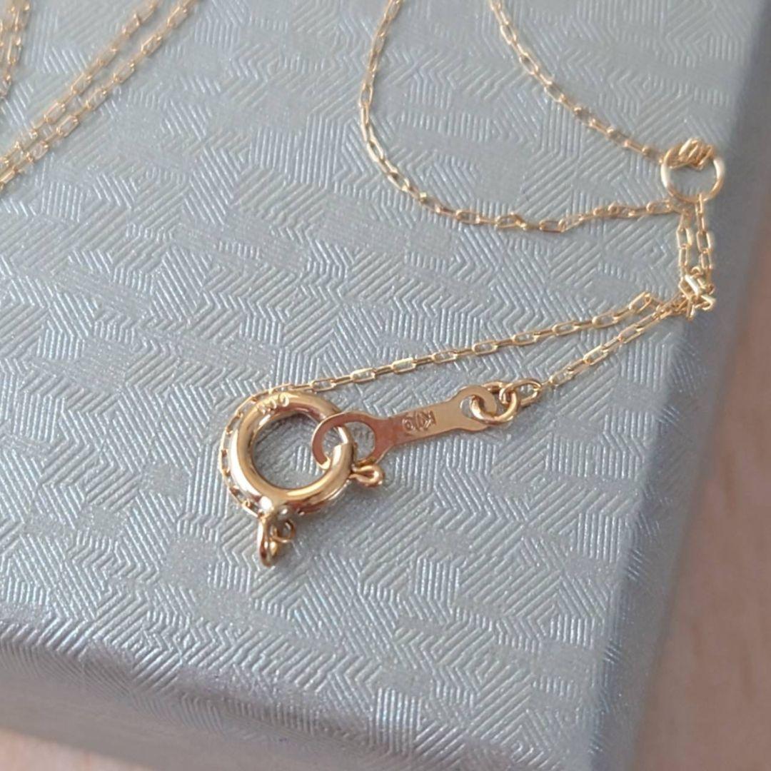 未使用　ツツミ　ペリドット　しずく型　ネックレス　K10　イエローゴールド