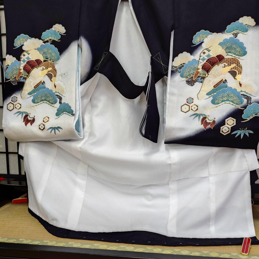 おしゃれで粋な男のお子さま宮参り山着物在庫処分013