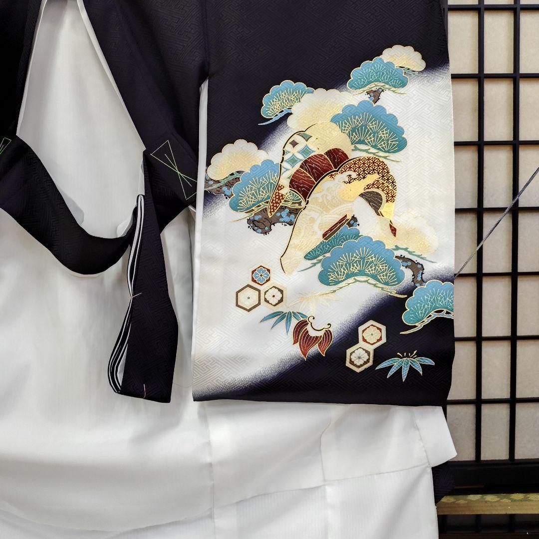 おしゃれで粋な男のお子さま宮参り山着物在庫処分013