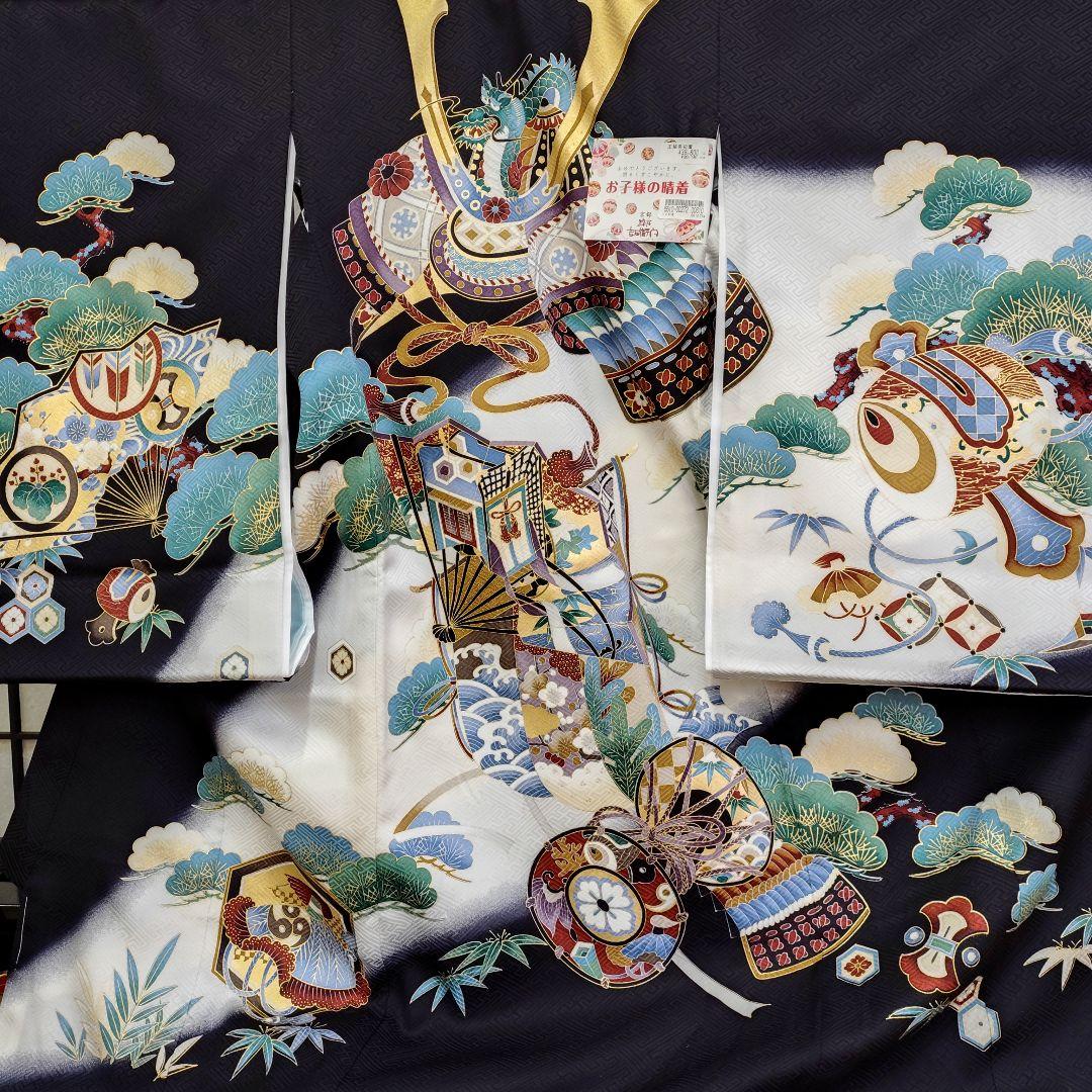 おしゃれで粋な男のお子さま宮参り山着物在庫処分013