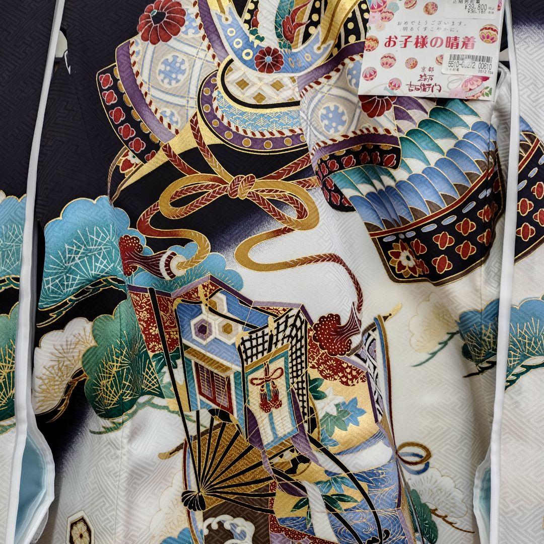 おしゃれで粋な男のお子さま宮参り山着物在庫処分013