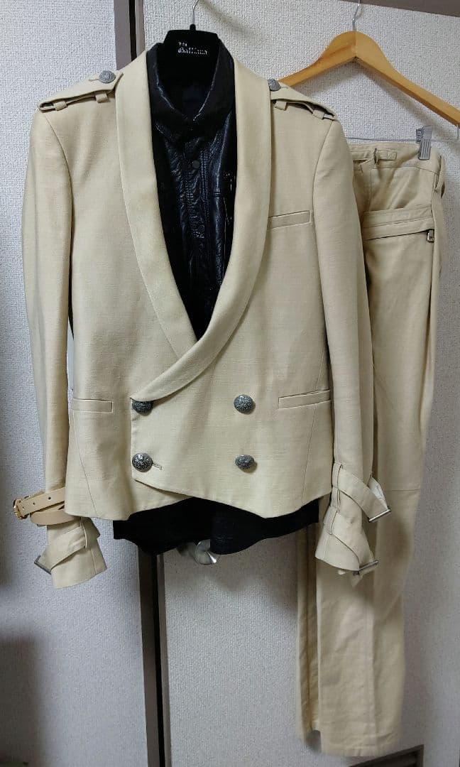 バルマンBALMAIN総額100万近い セットアップ レザーシャツ 2013SS