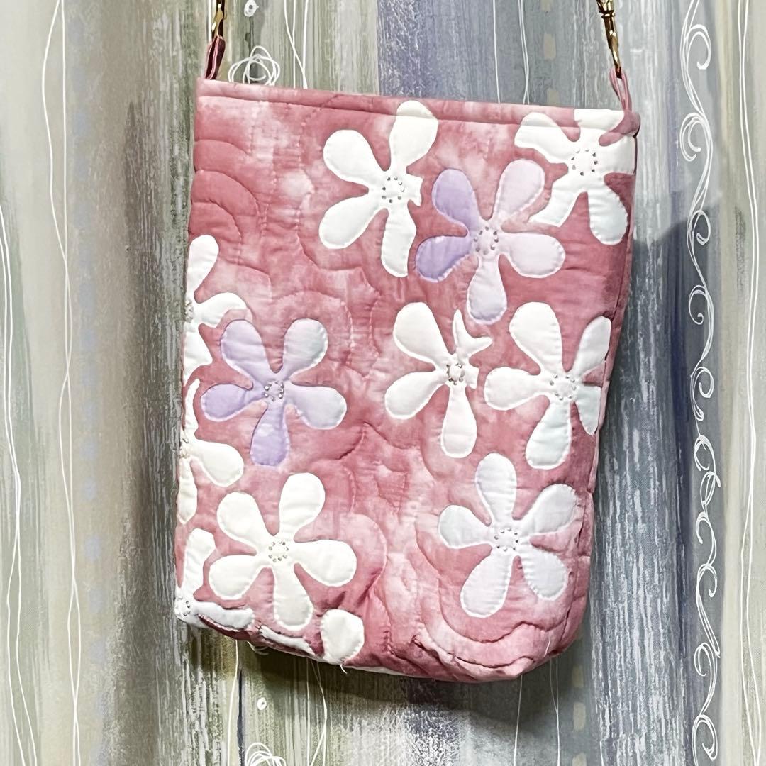 ハワイアンキルトバッグ　 ショルダーバッグ ピンク