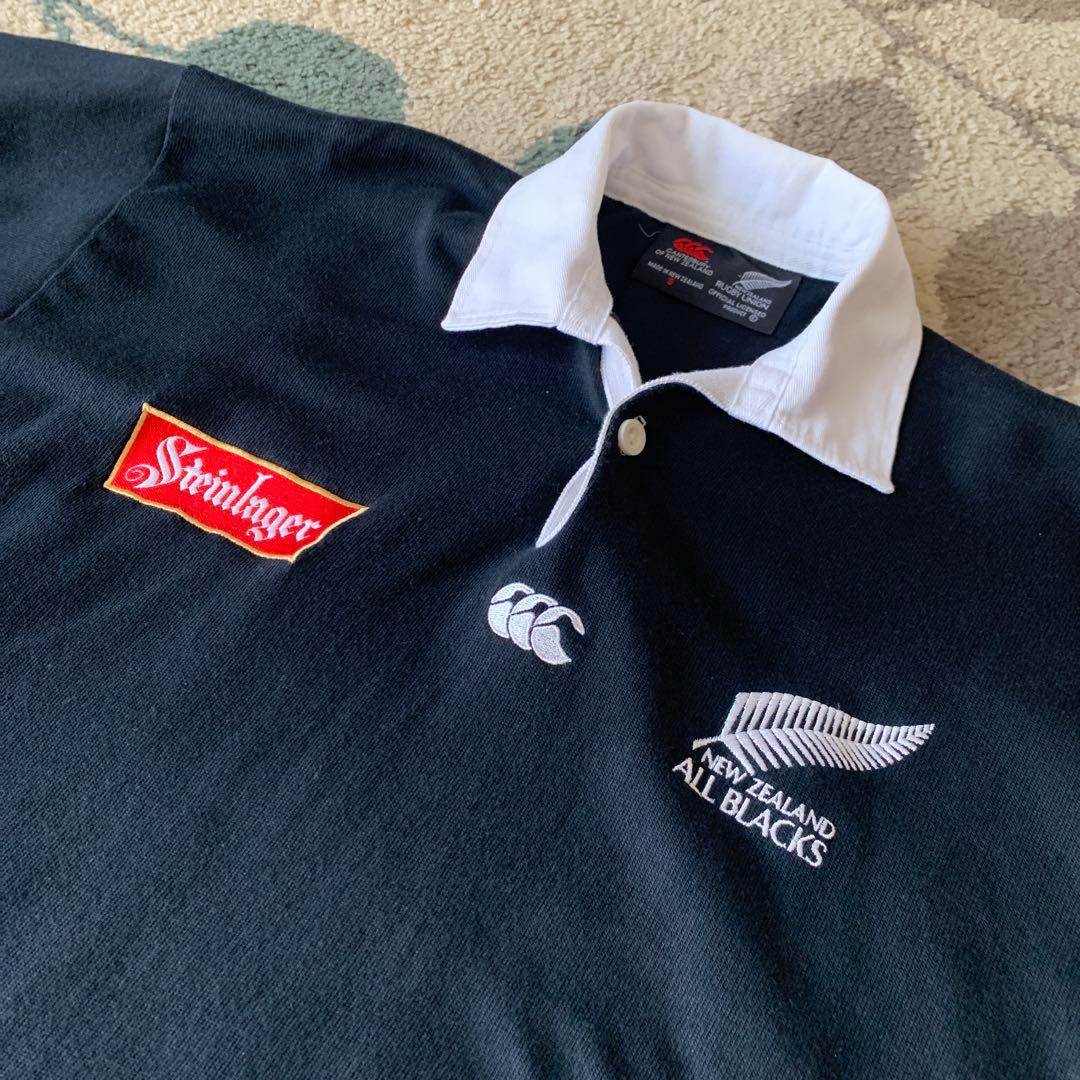 ニュージーランド　オールブラックス Steinlager ラガーシャツ S