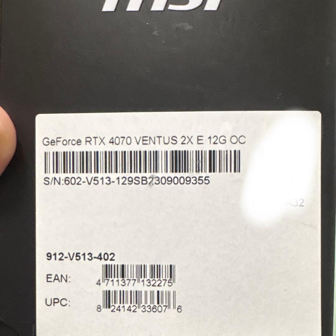 MSI GEFORCE RTX4070 12G グラフィックボード