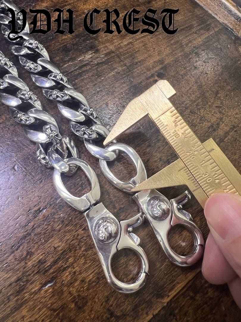 バイカー必須　ウォレット用プレーン　シルバーチェーン　QBKL17