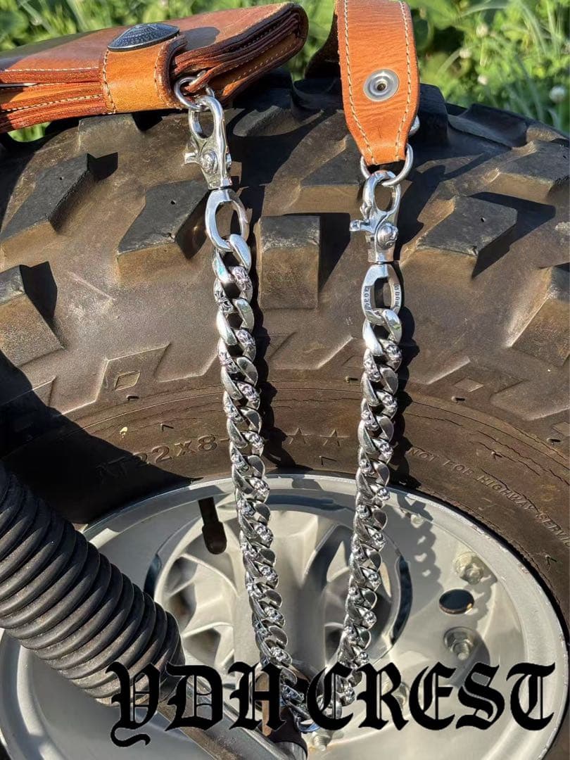 バイカー必須　ウォレット用プレーン　シルバーチェーン　QBKL17