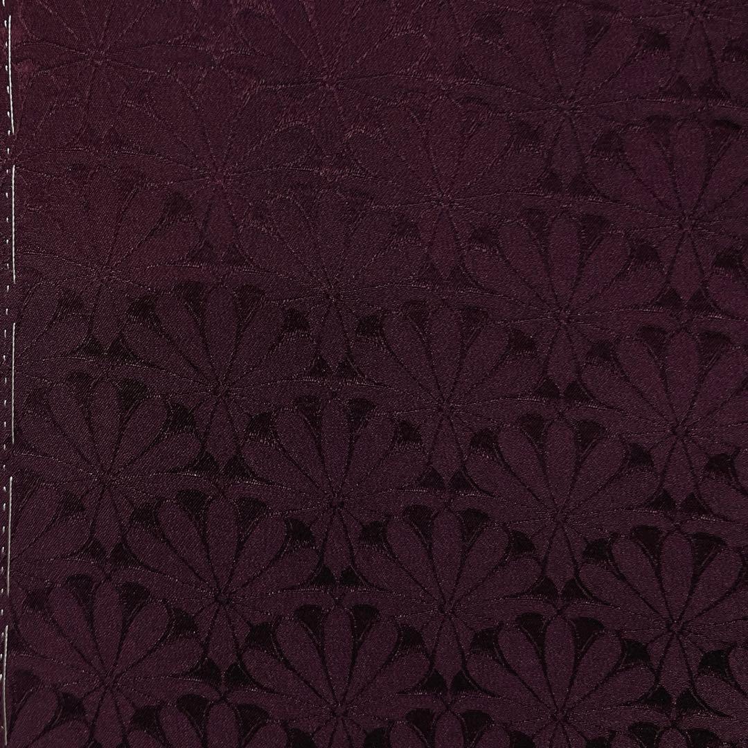 未着用　色無地　紋無し　菊青海波　パープル　ダークトーン　着物　023k
