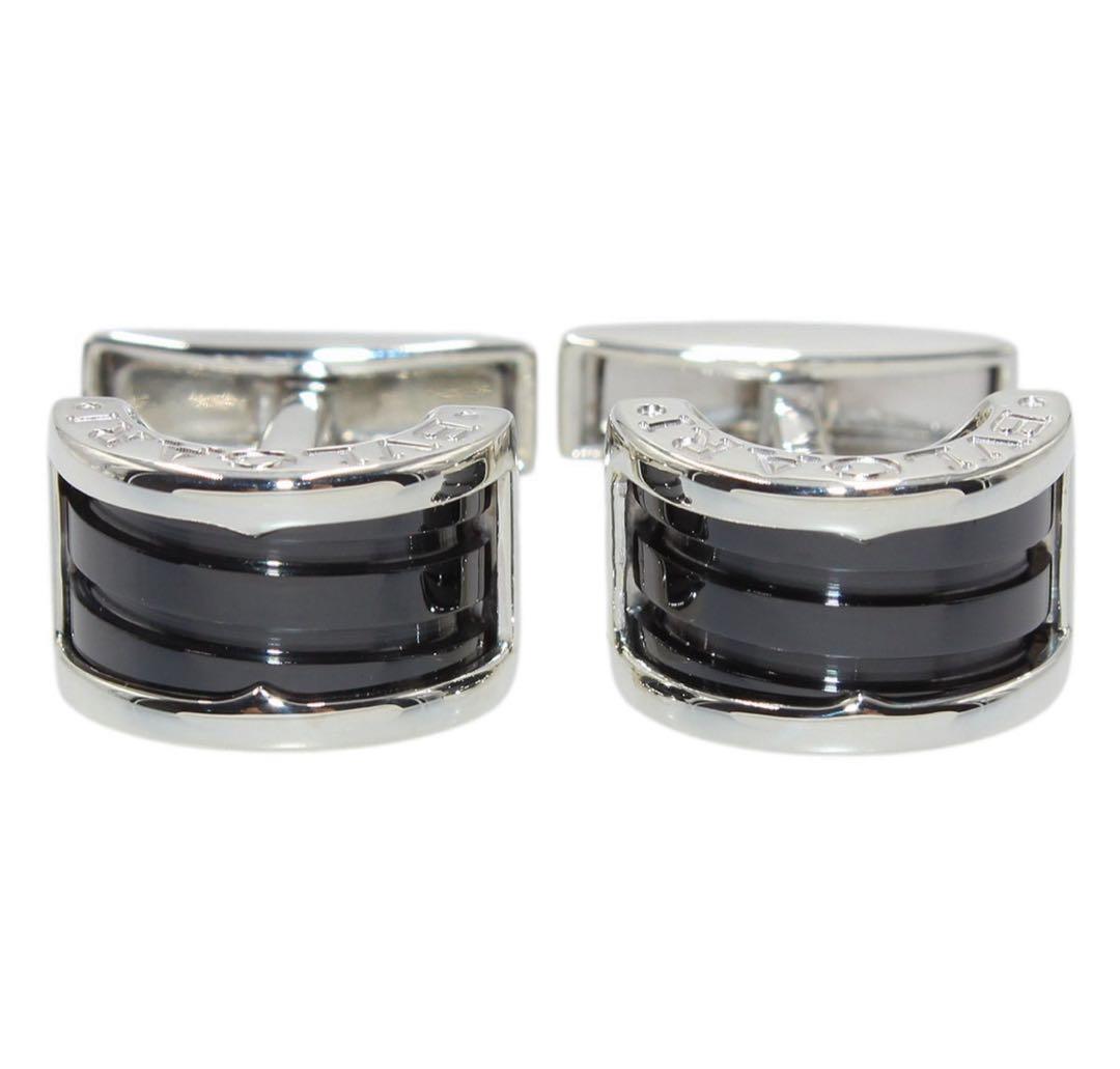 N2528 ブルガリ SV925×ブラックセラミック ビーゼロワン カフス