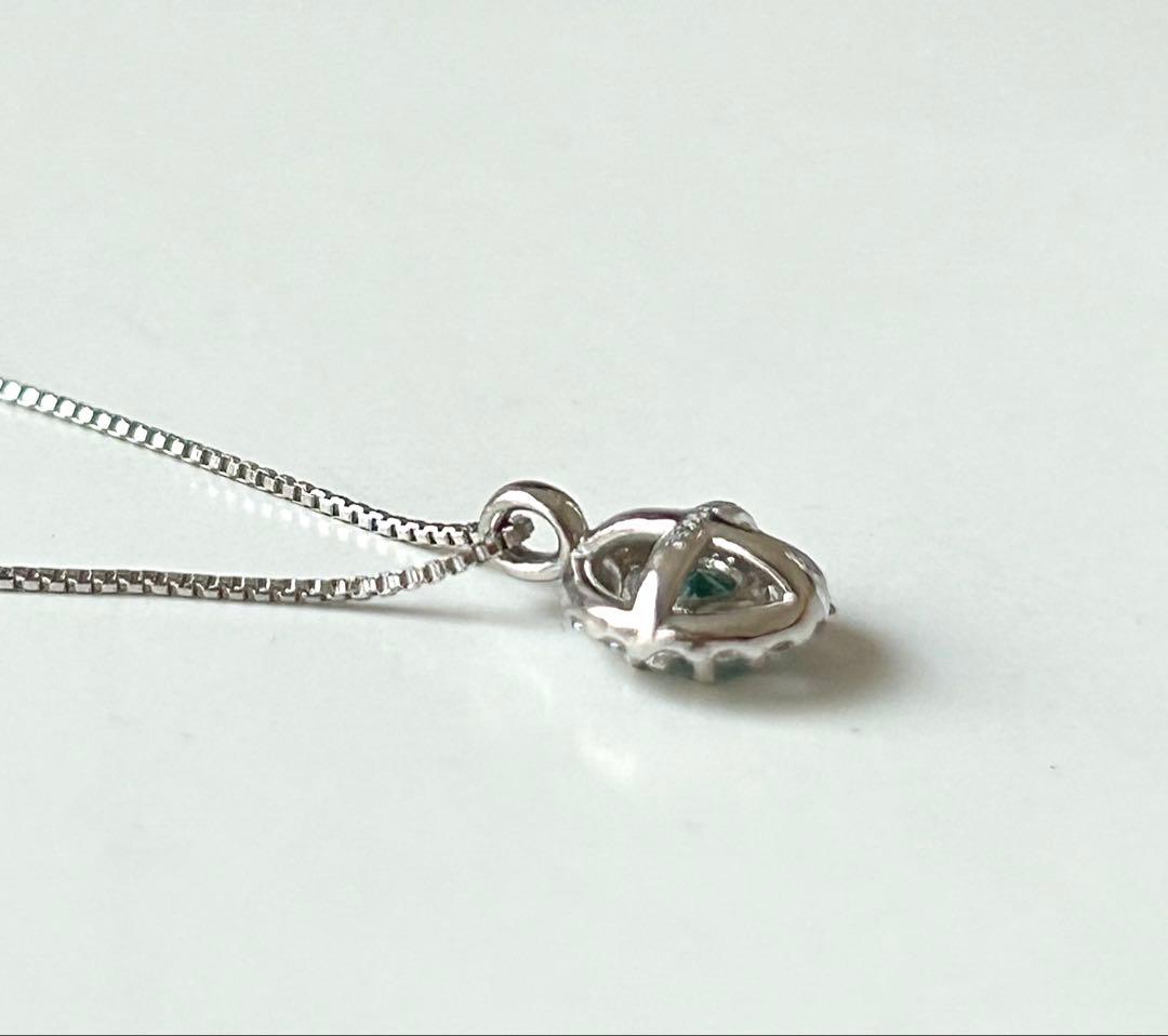 ネックレス pt900 パライバトルマリン ダイヤモンド プラチナ 取り巻き