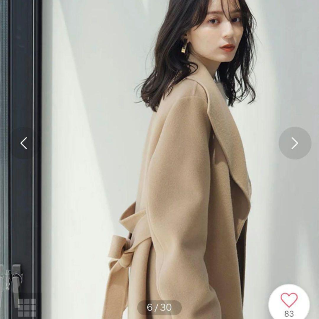 ビッグカラーリバーコートMサイズ キャメル ベージュ