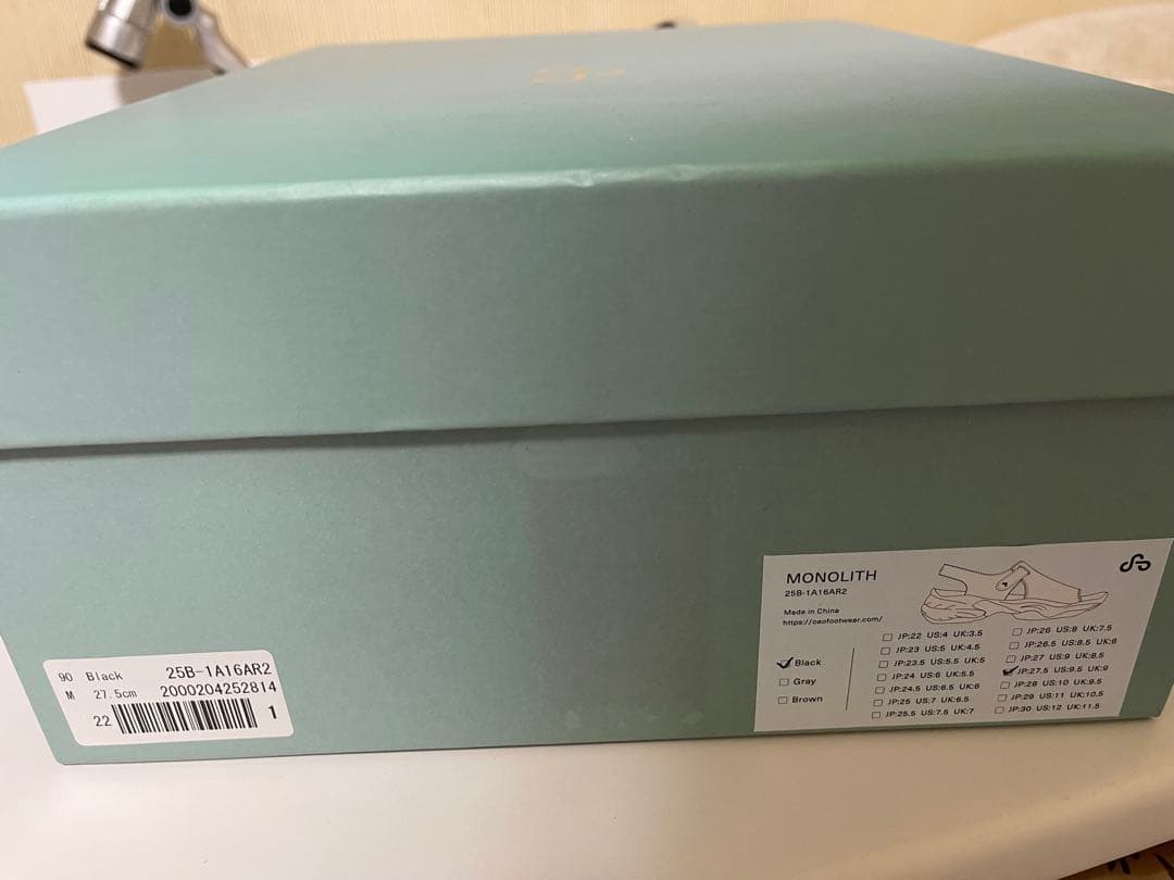 OAO MONOLITH レザー (Black) 27.5㎝